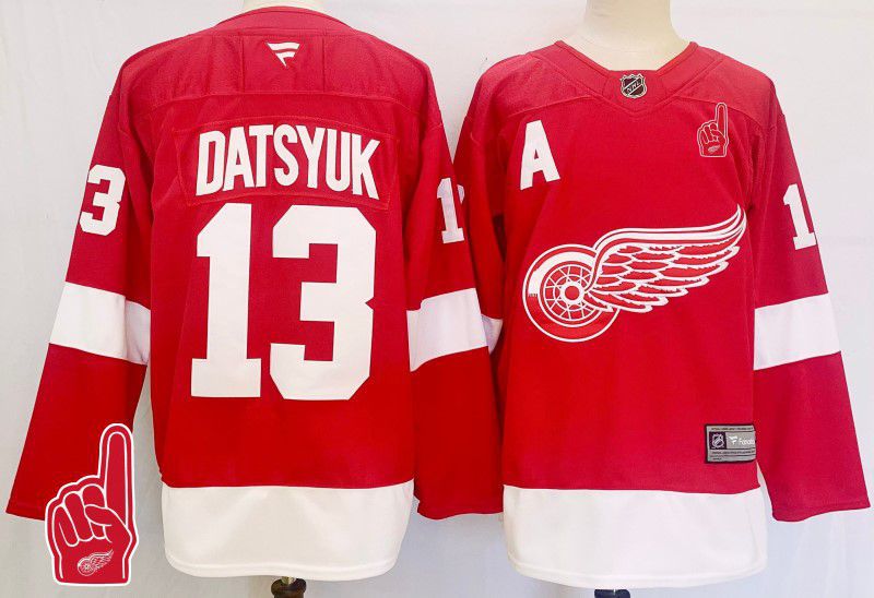 Men Detroit Red Wings 13 Datsyuk Red Fanatics 2025 NHL Jersey style 5